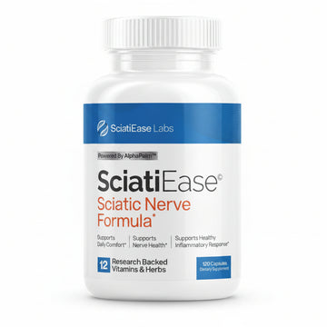 SciatiEase Sciatic Nerve Health Support Supplement - Nerve Support Formula with AlphaPalm, Pea, Vitamin B Complex, Alpha Lipoic Acid 300mg - 120 Capsules