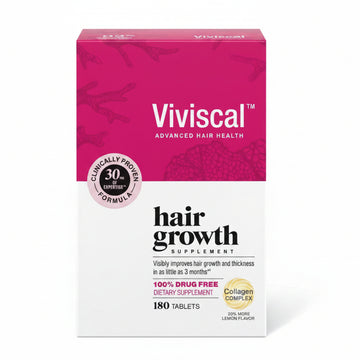 Viviscal Hair Growth Supplements for Women, Thicker Fuller Hair Support for Thinning Hair and Hair Loss, with Biotin and Marine Collagen, Drug-Free, 180 Tablets, 90-Day Supply