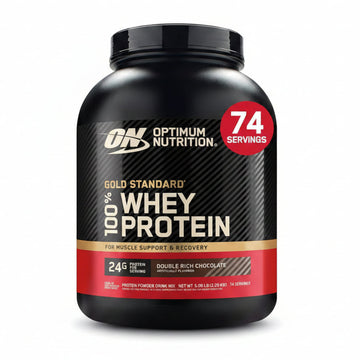 Optimum Nutrition Gold Standard 100% Whey Protein Powder, Double Rich Chocolate, 5 Pound (Packaging May Vary)