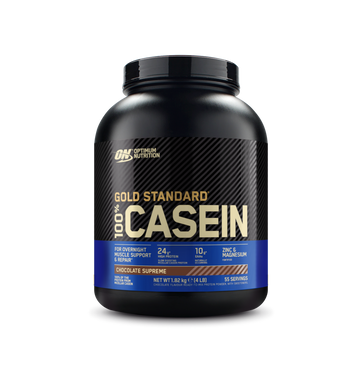 Optimum Nutrition Gold Standard 100% Micellar Casein Protein Powder, Slow Digesting, Helps Keep You Full, Overnight Muscle Recovery, Chocolate Supreme, 4 Pound (Packaging May Vary)